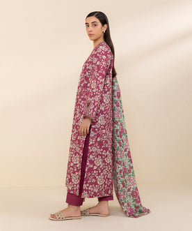 Sapphire Winter Collection – Printed 3-Piece Linen Suit