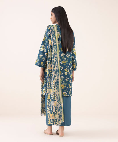 Sapphire 3-PC Printed lilen Suit for Winter – A Perfect Blend of Style & Comfort